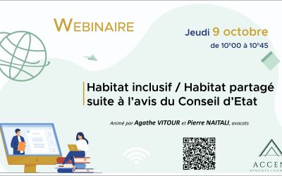 REPLAY – Webinaire du 9 octobre – Habitat inclusif / habitat partagé suite à l’avis du Conseil d’Etat